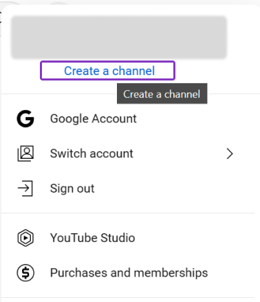Create a YouTube channel
